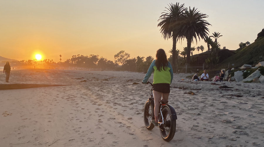 electric bike tour on beach