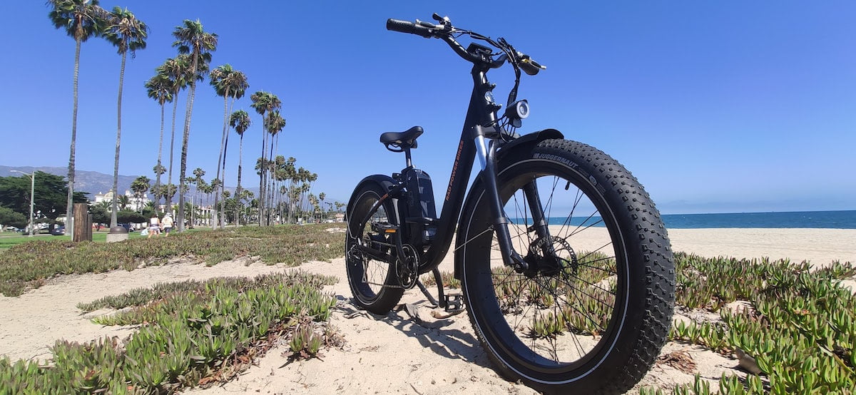 electric bike tour on the beach