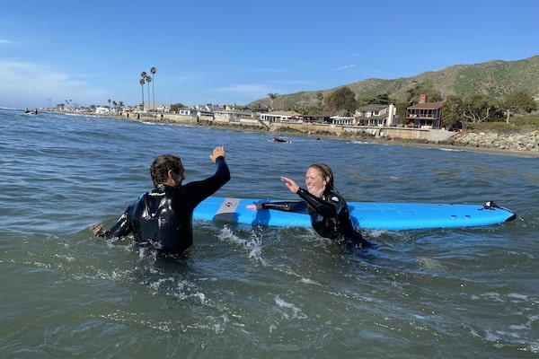 surf lesson high five!